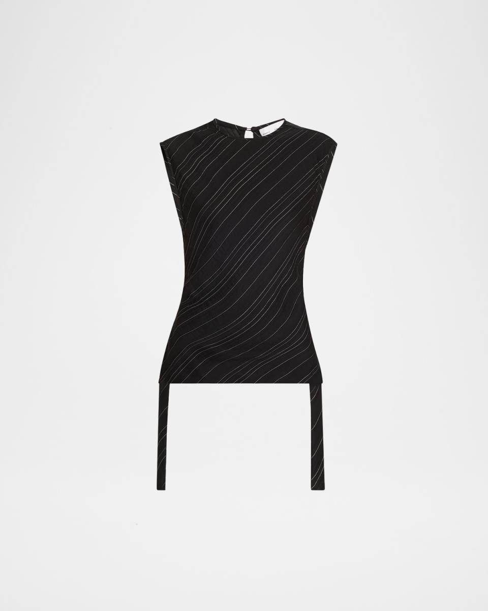 Trina Woven Stripe Tie Top